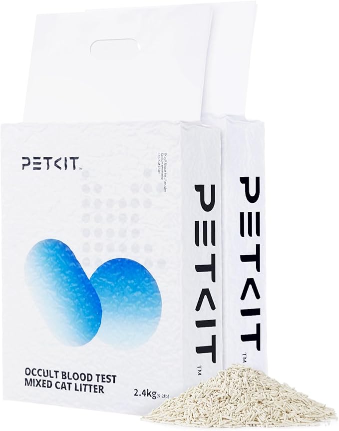 PETKIT New Occult Blood Monitoring Cat Litter, Ultra Absorbent Clumping Mixed Tofu Bentonite Litter, Odor Control and Dust Free-Mewly Pet