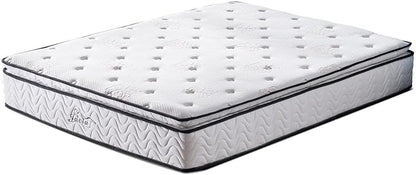Twin Mattress 11.4 Inch Memory Foam Innerspring Independently Encased Coil Hybrid Mattress - Pillow Top Mattress in a Bag