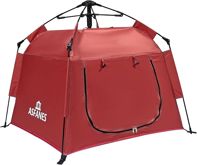 Outdoor Waterproof Pet Automatic Camping Tent, Pop up Cave Bed for Indoor Cats and Small Dogs, Portable Cat House Dog House, Red.-Mewly Pet