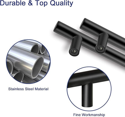 HBL' 20 Pack | 3-1/2 Inch Center to Center Matte Black Cabinet Pulls Kitchen Cabinet Handles, Made of Stainless Steel, Ideal for Cabinet,Drawer,Cupboard and Wardrobe.