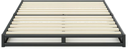 Zinus Joseph Low Profile 6 Inch Platform Bed Frame, Wood Slat Support, No Box Spring Needed, Eco Friendly WonderBox(TM) Packaging, Easy Assembly, Black, King