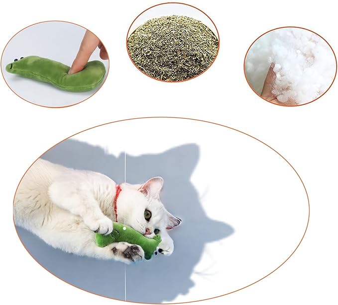 Catnip Toys for Indoor Cats - 6 Pack Organic Plush Kicker Toys, Bite-Resistant Cute Funny Toys for Play & Enrichment from Kittens to Senior Cats-Mewly Pet