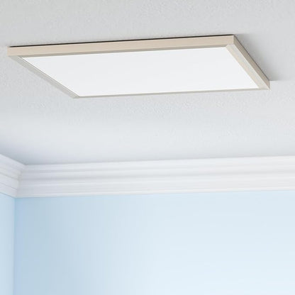 Ultralux 2x2 ft Surface Mount Ceiling Light Panel – Slim, Edge Lit, Flush Mount Flat Panel for Kitchen, Home & Office - TRIAC Dimmable, 3CCT Adjustable Color Temperature (Brushed Nickel, 1 Pack)
