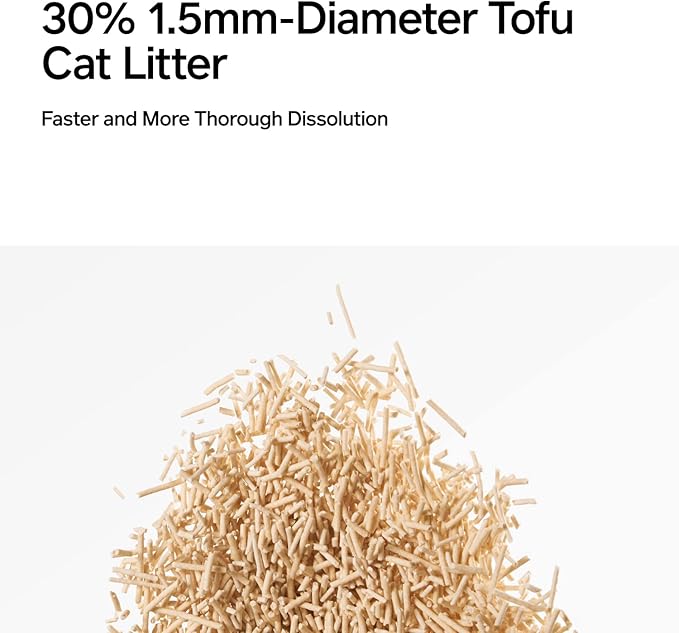 pidan Tofu Cat Litter Clumping,Flushable,Ultra Absorbent and Fast Drying, 100% Natural Ingredients Litter,Solubility in Water,Really Dust-Free,Less Scattering (5.3lb×2bags)-Mewly Pet