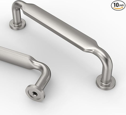 Asidrama 10 Pack 3.75 Inch(96mm) Brushed Satin Nickel Kitchen Cabinet Handles, Cabinet Pulls Kitchen Cabinet Hardware for Cupboard Drawer Pulls