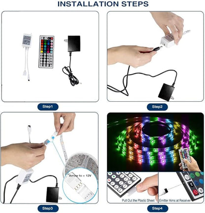 DAYBETTER Led Strip Lights 16.4ft Waterproof Color Changing Led Lights with Remote Controller