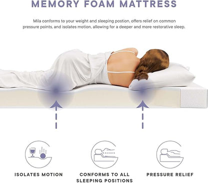 Modway Mila 6” Twin Mattress - Firm 6 Inch Twin Mattress - 10-Year Warranty ,White
