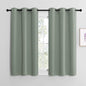 NICETOWN Greyish Green Room Darkening Curtains for Kitchen, Window Treatment Thermal Insulated Solid Grommet Room Darkening Curtains/Drapes for Bedroom (Set of 2, 42 inches Wide by 50 inches Long)