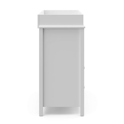 Storkcraft Alpine 2 Drawer Changing Table Chest (White) - Attached Changing Table Topper Fits Any Standard-Size Baby Changing Pad, 2 Drawers, 2 Shelves for Extra Nursery Storage, Easy to Assemble