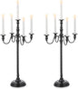 Black Candelabra Halloween Decorations: 28 Inches Floor Gothic Candle Holder 5 Arm Metal Candlestick Stand for Table Fireplace Victorian Decor Set of 2