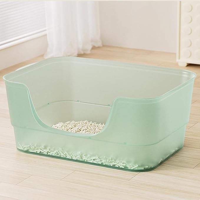 Extra Large Cat Litter Box with Clear Jelly Color,High Sided Litter Box for Big Cats,XL Cat Litter Box for Multiple Cats,Jumbo Cat Litter Box,Giant Kitty Litter Box,Anti-Splashing,Easy to Clean-Mewly Pet