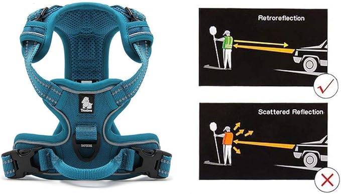 Truelove No Pull Dog Harness with Easy Control Handle and 2 Leash Attachments,Reflective Adjustable Pet Vest-Mewly Pet