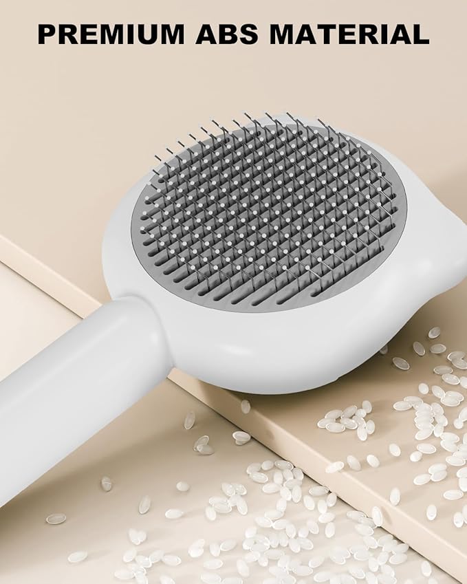 Cat Brush for Short or Long Haired Cats Dogs Rabbits, Cute Tiger Shape Dog Brushes with Release Button for Massage and Removes Loose Fur, Dog Hair Brush Pet Grooming Deshedding Comb-Mewly Pet