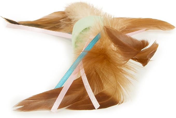SmartyKat Flutter Roller Feather & Ribbon Chase Cat Toy - Green, One Size-Mewly Pet