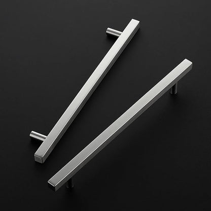 Ravinte Brushed Nickel Cabinet Handles 5 Pack 8-4/5 inch Satin Nickel Square Cabinet Pulls Silver Hardware for Kitchen Cabinets 11-3/10 inch Overall Length Stainless Steel Drawer Pulls