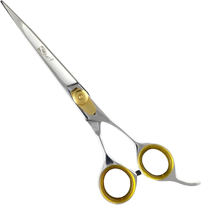 Sharf Professional Pet Shears Kit: Gold Touch Dog Grooming 7.5 Inch Curved Shear & 7.5 Inch Straight Scissors | Must-Have Groomers & Home Groomer Scissors Set-Mewly Pet