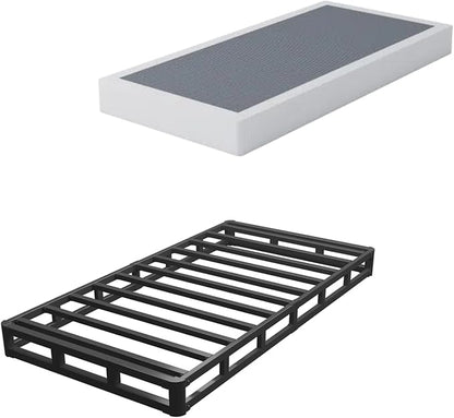 ALDRICH 5 Inch Heavy Duty Metal Twin Box Spring Mattress Foundation 1500lbs Max Weight Capacity/Non-Slip/No Noise/Easy Assembly/Easy Clean Cover