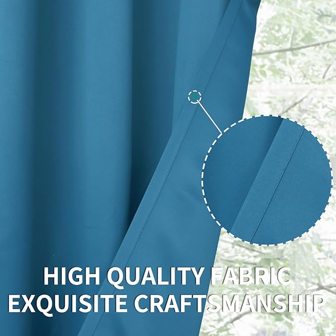 BGment Blackout Curtains - Grommet Thermal Insulated Room Darkening Bedroom and Living Room Curtains, Set of 2 Panels (52 x 45 Inch, Steel Blue)