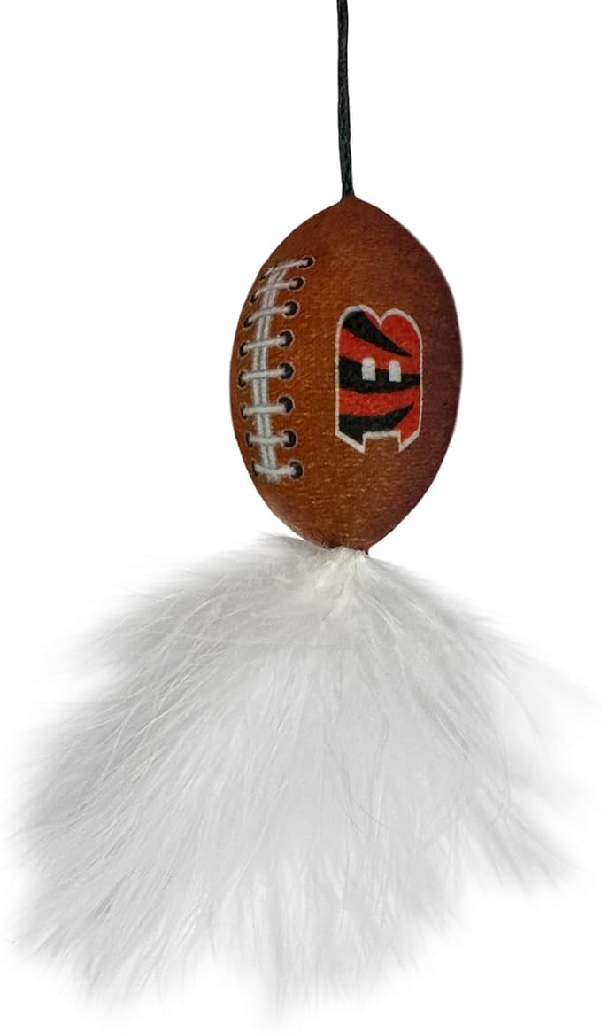 NFL Cincinnati Bengals Cat Tunnel Tube Toy with Plush Football Catnip and Feathers Collapsible Tunnel for Cats to Play, Peek and Hide, Sporty & Fun Cat Tunnel Toy with Team Logo All-Over Design!-Mewly Pet