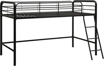 DHP Junior Loft Bed, Space-Saving Metal Frame, Black Finish, Ideal for Younger Children
