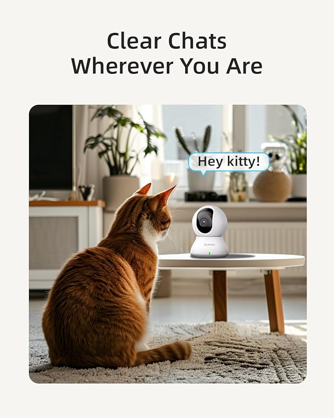 blurams Indoor Security Camera, 5GHz/2.4GHz Dual-Band, 2K PZT Pet Camera with Phone App, 360° Cameras for Home Security, 2-Way Audio, Motion Tracking, Night Vision, Siren, Cloud&SD-Mewly Pet