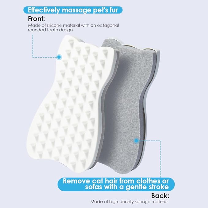 Mooncat Cat Grooming Brush - For Shedding, Long or Short Haired Cats, Removes Mats, Tangles, and Loose Fur - Massage Comb for Indoor Kittens-Mewly Pet