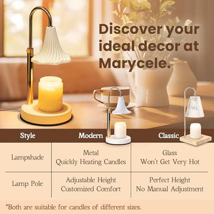 Marycele Candle Warmer Lamp with Timer, Round Diamond Home Decor Gifts for Mom Women, Gold Diamond Lamp, Western Bedroom Accessories, Birthday Gifts for Women, Wax Warmer for Jar Candles
