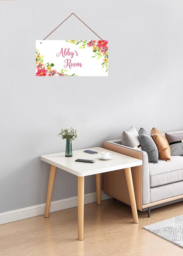 Personalized Signs Flowers Sign Wall Art Decoration Exquisite Decorative Signs Custom Name for Kids Room Wall Art Decor Outer Space Themed Nursery Decor For Girls Bedroom