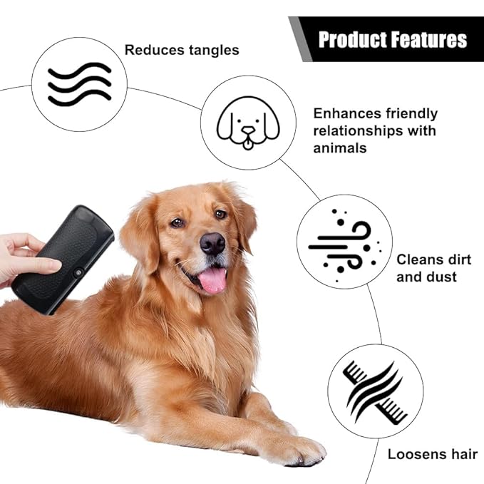 Deshedding Dog Brush Grooming Tool – Pet Hair Remover Comb for Shedding, Rhykin Brush for Short and Long Hair, Pet Groompro Deshedding Brush for Dogs,Cats,Rabbits, Horses Matted Loose Hair-Mewly Pet