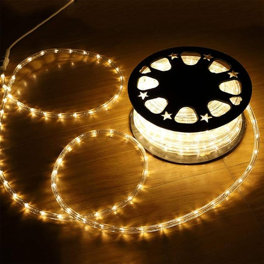 100ft LED Rope Lights, 720Led Warm White Rope Lights for Outside, Connectable Rope Light, Indoor Outdoor Rope Lights Waterproof for Party, Wedding, Background, Trees, Pool, Eaves Decorations