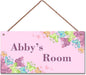 Personalized Cute Butterfly Sign for Little Man Cave Colorful Cartoon Wall Hanging Plaque Sign for Kids Room Floral Nursery Art Plate For Boys Room Girls Bedroom