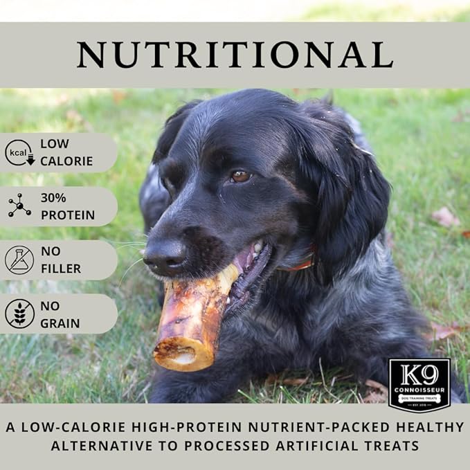 K9 Connoisseur Beef Marrow Dog Bones Long Lasting for Aggressive Chewers - USA Made Single Ingredient Dynamo Bone for Small and Medium Dogs Upto 50 Pounds - 12 Pack-Mewly Pet