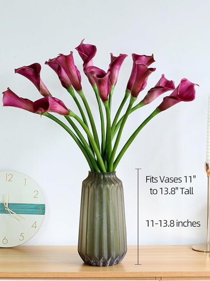 grtefhu 12 Piece 26" Purple Calla Lily Artificial Flowers,Real Touch Long Stem Faux Calla Lillies for Tall Vases,Indoor Wedding Office Home Decor