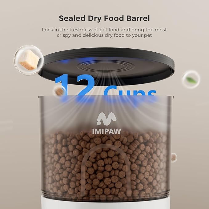 Automatic Cat Feeder - 3L Pet Dry Food Dispenser with Timed Programmable Portion Control, Dual Power Backup, Easy Set Up, 10 Meals Per Day for Cats and Puppies（Remote Not Supported）-Mewly Pet