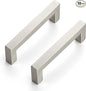 Ravinte 10 Pack 4 Inch Kitchen Square Cabinet Handles Satin Nickel Pulls Brushed Nickel Drawer Pulls Cabinet Hardware Kitchen Handles