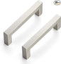 Ravinte 20 Pack 4 Inch Square Cabinet Handles - Satin Nickel & Brushed Nickel Drawer Pulls - Kitchen Cabinet Hardware
