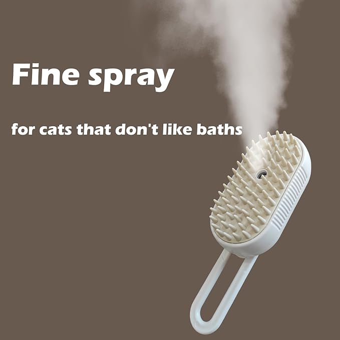 Cat Steam Brush for Shedding, Steam Brushes for Indoor Cats, 4 In 1 Rechargeable Cat Grooming Brush,Anti-Static, Massage, Cleaning, Shedding & Combing-Mewly Pet