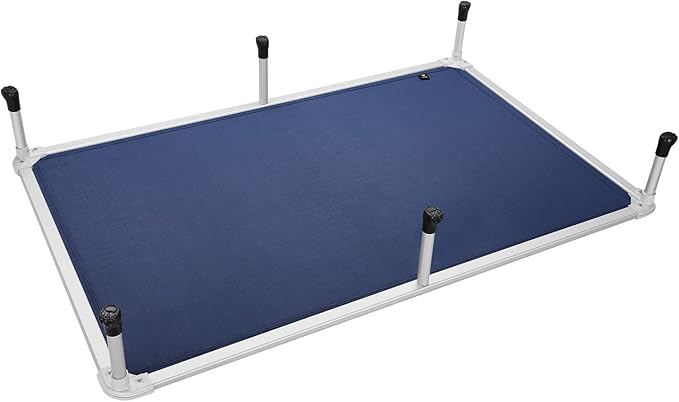 Veehoo Chew Proof Elevated Dog Bed - Cooling Raised Pet Cot - Silver Aluminum Frame and Durable Textilene Mesh Fabric, Unique Designed No-Slip Feet for Indoor or Outdoor Use, Blue, XX-Large, CWC2003-Mewly Pet