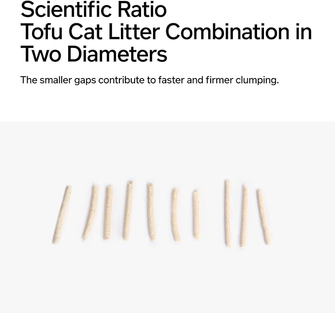 pidan Tofu Cat Litter Clumping,Flushable,Ultra Absorbent and Fast Drying, 100% Natural Ingredients Litter,Solubility in Water,Really Dust-Free,Less Scattering (5.3lb×2bags)-Mewly Pet