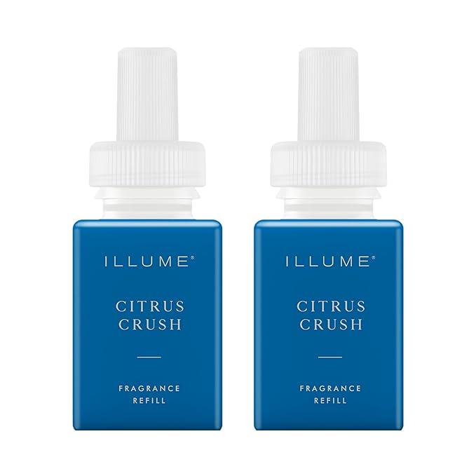 Pura & ILLUME Home Scent Refill - Smart Home Air Diffuser - Up to 120-Hours of Luxury Fragrance per Refill - Spring & Summer Fragrance - 2 Pack, Citrus Crush