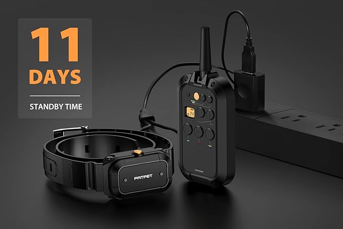PATPET Dog Training Collar with Remote- 3/4 Mile Range E Collar Waterproof Rechargeable Shock Collar for Large Dog(15-140lbs)