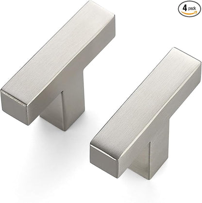 JOY DECOR 4 Pack Cabinet Knobs, Brushed Nickel Cabinet Handles, 2 Inch Kitchen Knobs, Single Hole Drawer Hardware for Dresser Drawers