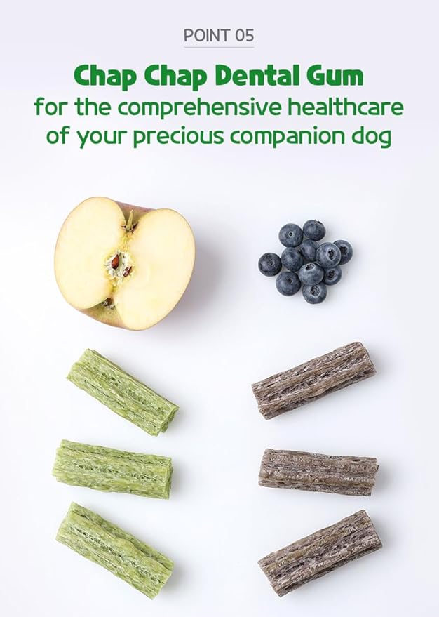 SSOMDALPET Chap Chap Dental Gum for Dogs, 30 Chews | Soft & Chewy, Dental Care Treat, Large Pack, Joint & Bone, Eye & Skin, Gut & Probiotics Options (30 Count, Eye & Skin (Blueberry/Purple))-Mewly Pet