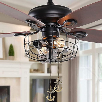 Ceiling Fan Pull Chain 12 inch Anchor Pull Chain Extension Fan Chain Extender Ceiling Fan Pulls Ornament with Ball Fan Chain Connector for Ceiling Fan Light, 1PCS (Anchor)