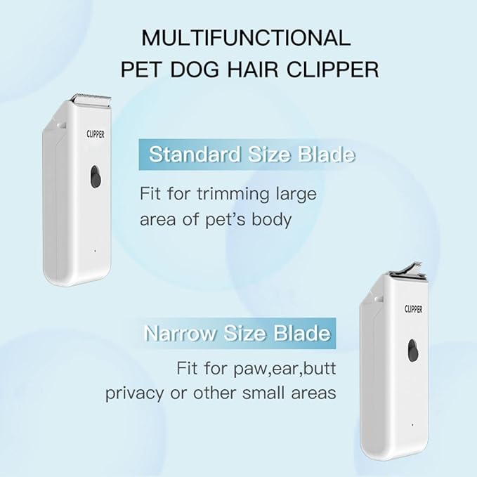 Dog Cat Home Hair Waterproof Clipper Portable Electric USB Rechargeable Pet Grooming Tools Low Noise Shaver Cordless Trimmer for Small and Large Pets-Mewly Pet