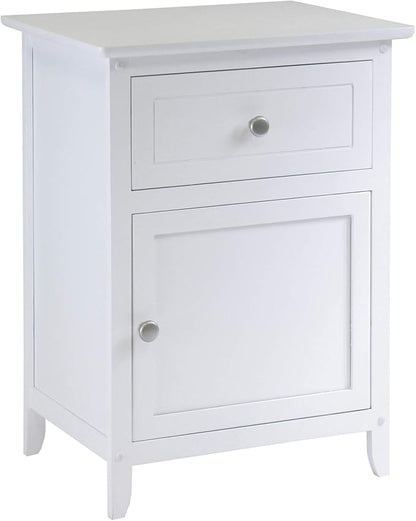 Winsome Eugene Accent Table/Nightstand, for Living Room, Den, Bedroom, White