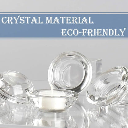 Clear Tealight Candle Holders - Set of 12, Round Chunky Glass Candle Holder, 3" Diameter - CH01 - Clear