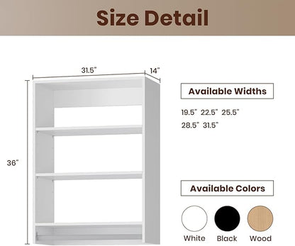 ROOMTEC 31.5" Medium Hanging Closet Unit, Modular Closet System with Hanging Rod, Wardrobe Organizer for Bedroom or Walk-in Closet, Wall Mounted, Customizable Clothes Storage Unit, White