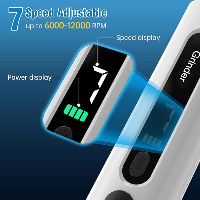 Dog Nail Grinder, 7-Speed Quiet Electric Dog Nail Trimmers, Dog Nail Clippers with Sponge Dust Collection & File for Small Medium Large Dogs, Rechargeable Pet Paw Grooming Supplies Kit-Mewly Pet