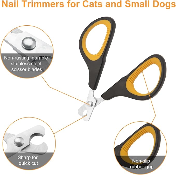 Cat Nail Clipper, Premium Dog Nail Clippers Trimmers Cat Claw Pet Nail Clippers Professional Ergonomic Anti-Slip Small Animals Grooming Tool for Kitten Cats Puppy Birds Hedgehogs Rabbits Hamsters-Mewly Pet